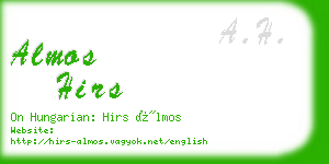 almos hirs business card